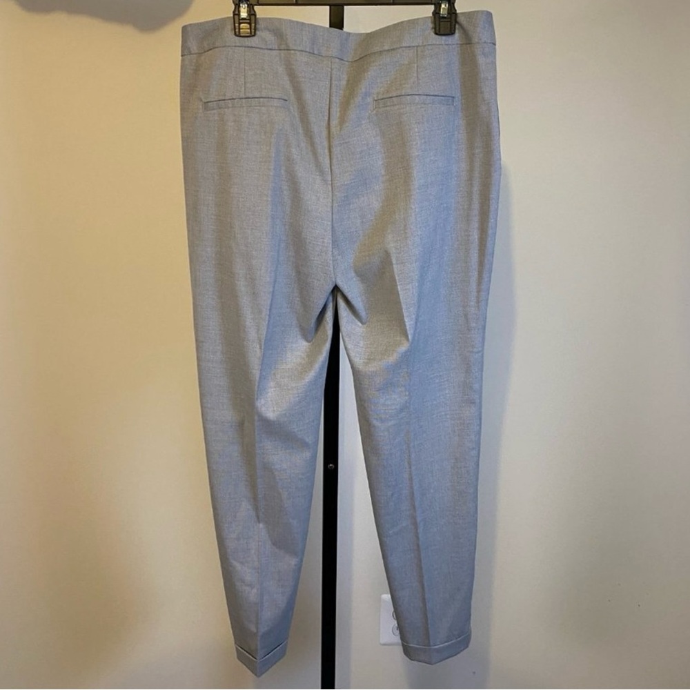 Zara Basic Collection Gray Cuffed Trousers Size 12 - image 2